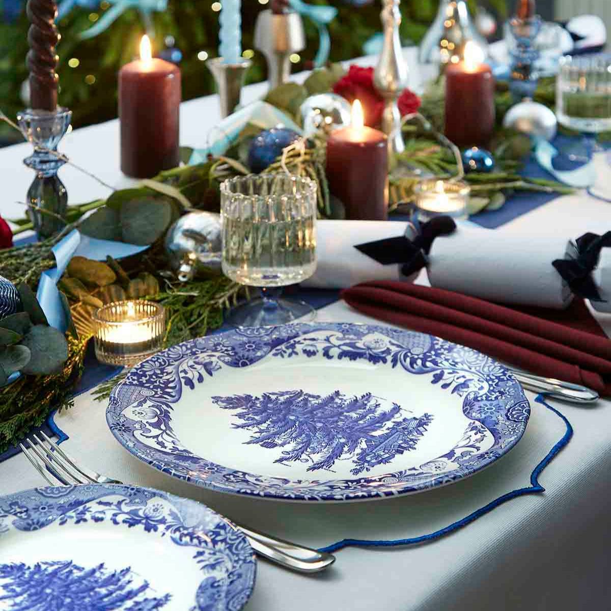 Blue Italian Christmas Tree 27cm Plate image number null